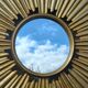 Gold metal sun mirror
