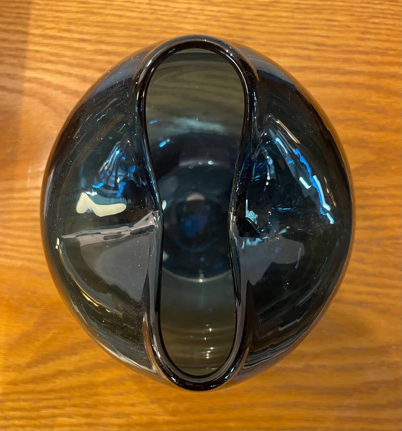 Blue glass vase