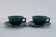 Set of 2 vintage green cups + saucers