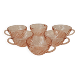 6 Large Rosaline cups by Luminarc