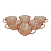 6 Large Rosaline cups by Luminarc