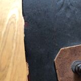 Old bevelled and engraved mirror   43x63cm