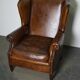 Fauteuil club vintage en cuir de couleur cognac Pays-Bas