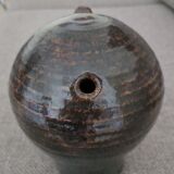 Sculptural ceramic flower spade vase signed