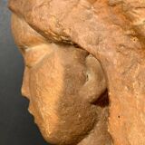 Art Deco Expressionist Sculpture "Nude Female Bust" unique piece 1940