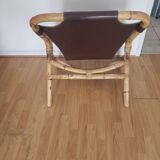Rohe Noordworld 60s bamboo leather armchair