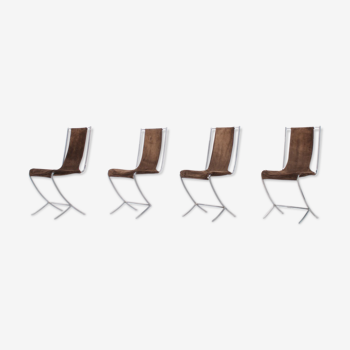 Suite of 4 chairs Maison Jansen editor around 1970.