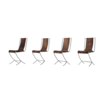 Suite of 4 chairs Maison Jansen editor around 1970.