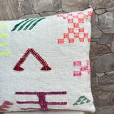 Handmade Berber wool cushion: Moroccan Kilim cushion (45x45cm)