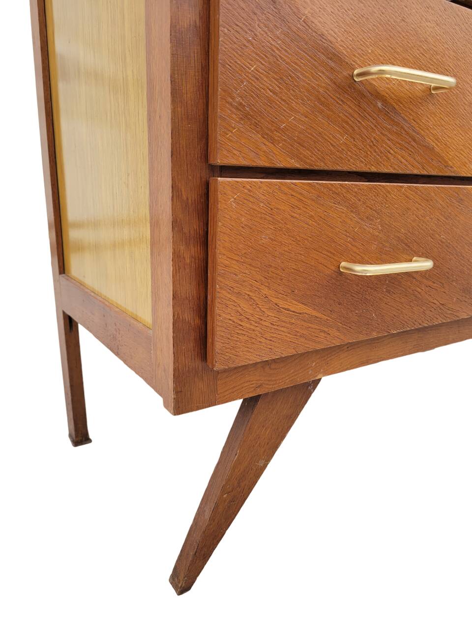 Vintage chest of drawers from the 70s with compass feet