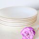 Set of 6 cups and under cups Arcopal harlequin range, white and gold, made in France