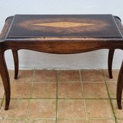 Vintage coffee table in marquetry wood, Louis XV style, 70 x 34 x 52 cm