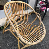 Vintage rattan armchair, 1960