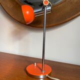 Desk lamp in orange and chrome lacquered metal
