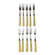 10 antique gold forks for desserts, cheese