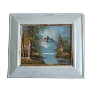 Tableau paysage signé M. Hail