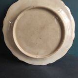 Vintage French round serving plate faience de Rouen, representing a horn of plenty