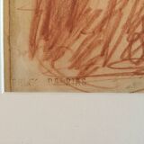 Félix BARRIAS 1822-1907. Woman standing. Red chalk.