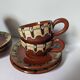 Brown glazed ceramic coffee service