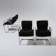 Pair of velvet and metal chairs, Guido Faleschini, 1970s