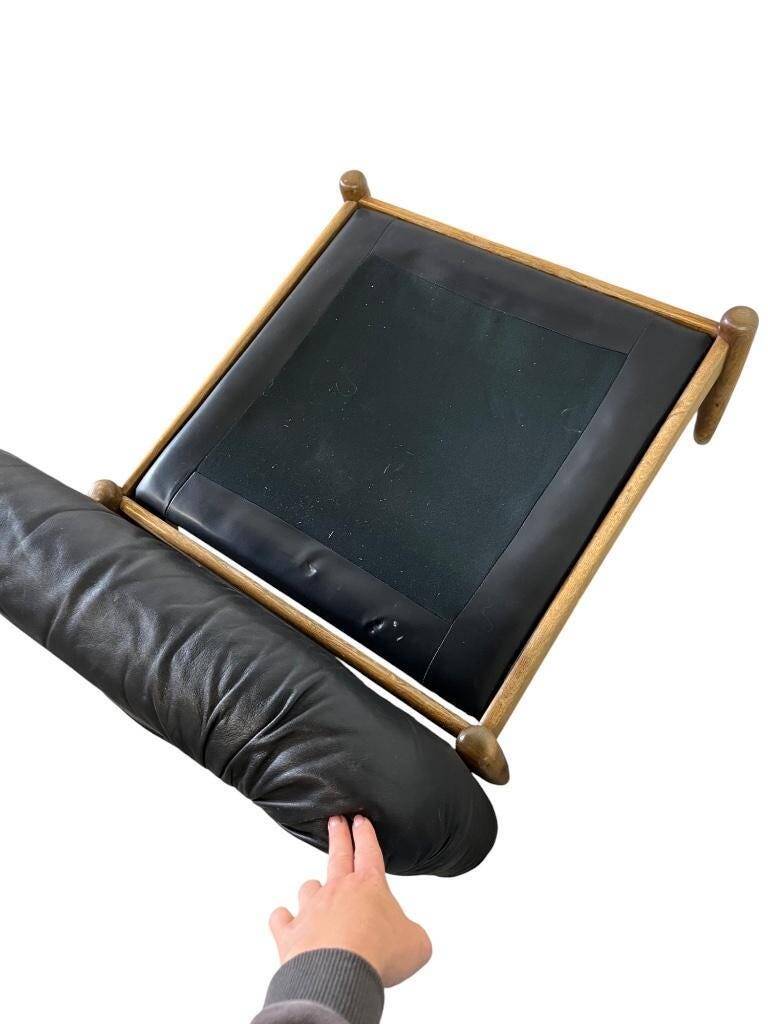Eric Merthen Vintage Black Swedish Pouf / Footstool