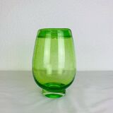 Vintage green bubble glass vase