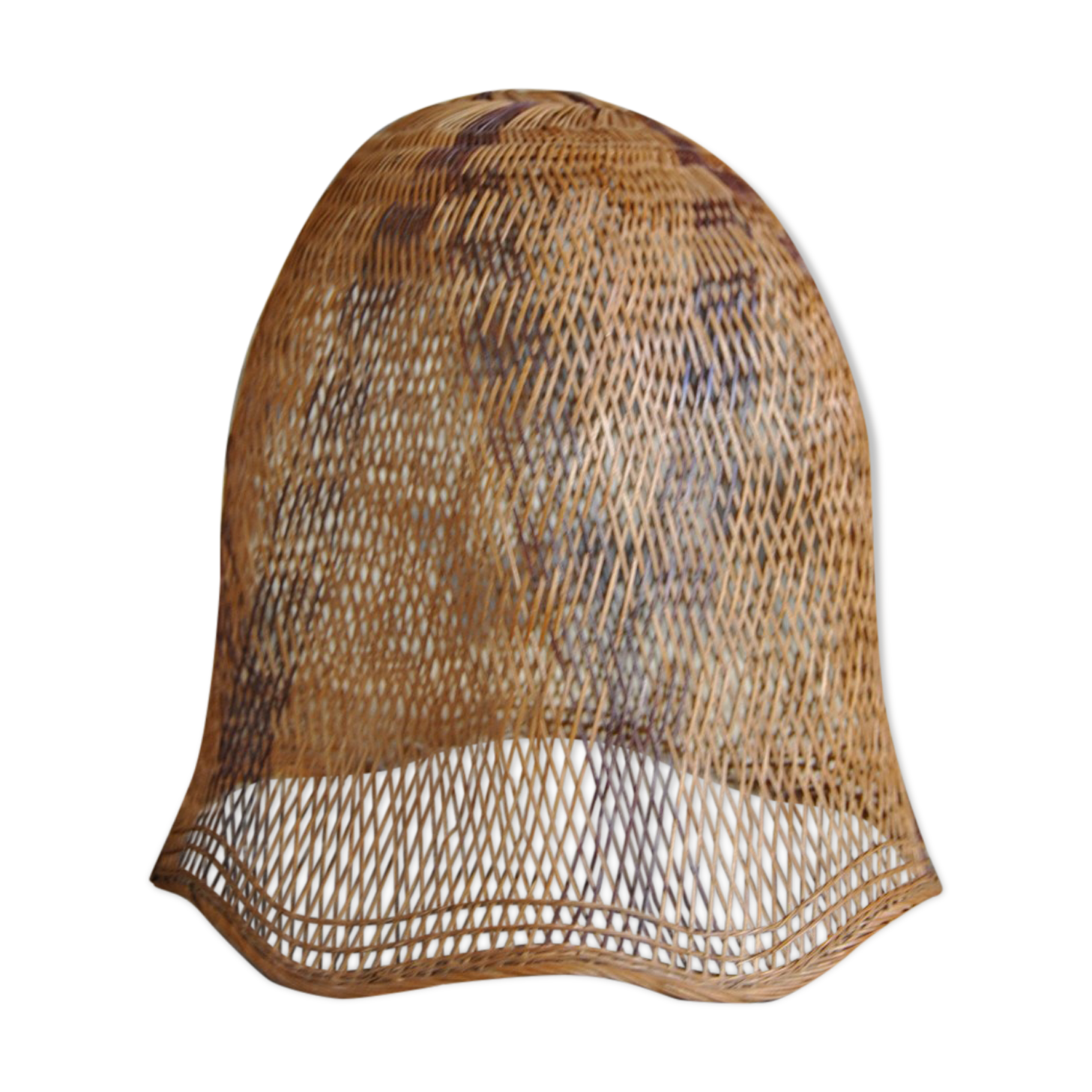 Braided raffia lampshade - Vintage authentic 70s