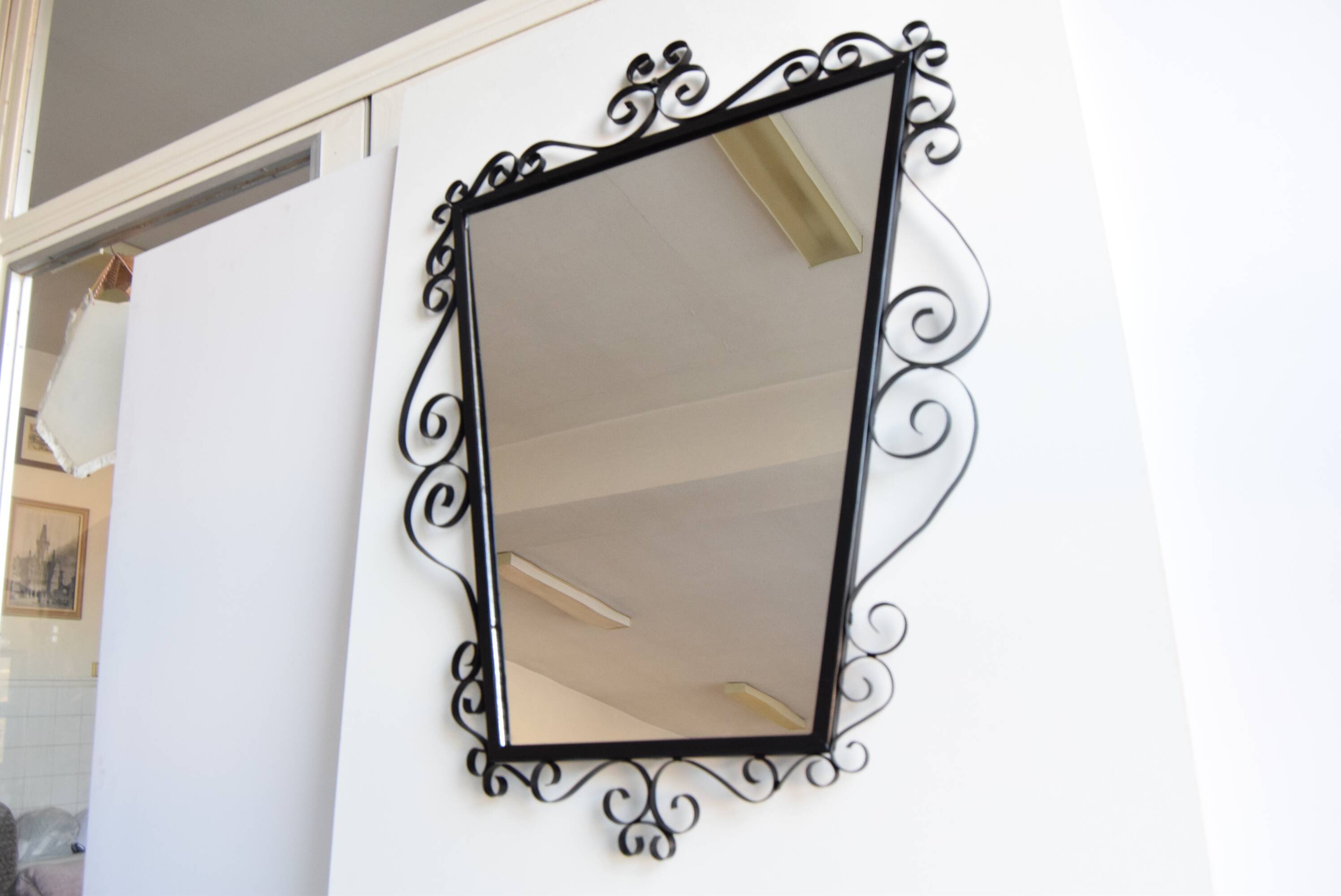 Mid-century 1970s wall mirror