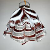 Brown Murano glass Fazzoletto pendant by AV Mazzega, Italy, 1970s