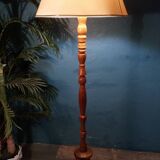 Triplet turned wood floor lamp 1950s