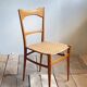 Pair of mid-century woven-seat dining chairs by G.B. Marangoni, Italy 1950s