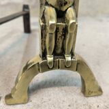 Pair of bronze "Shamans" andirons by Anton Prinner