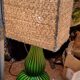 Vintage enamelled ceramic lamp from 1970