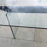 Vintage 1970s Italian design glass dining table.