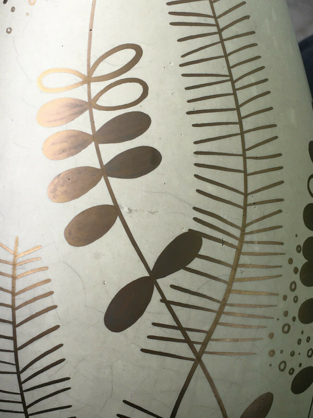 20th century gold painted ceramic art deco vase