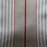 6 beige and red mattress cloth napkins