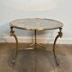 Tripod Circular Coffee Table "Aux Coqs" in Bronze and Églomisé Mirror, May