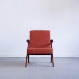 Mid Century Easy Chair Model B 310 Var in Rusty Brown Boucle