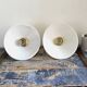 Set of two electrified white opaline wall lamps to nine
