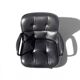 Charles Pollock Executive Knoll office chair in black leather.