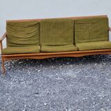 Living room set: sofa and 2 boomerang-style armchairs, 1950s