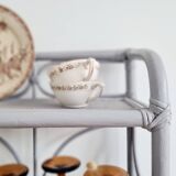 Etagère rotin ancienne grise