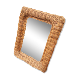 1950 braided wicker mirror 31x41cm