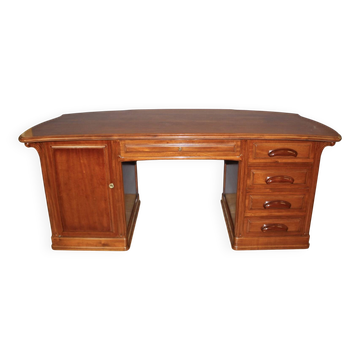 Bureau Plat Art Nouveau en Acajou signé Emile Gallé