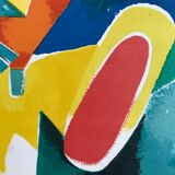 Original lithograph signed by jacques lagrange, abstract composition (landscape), 1974