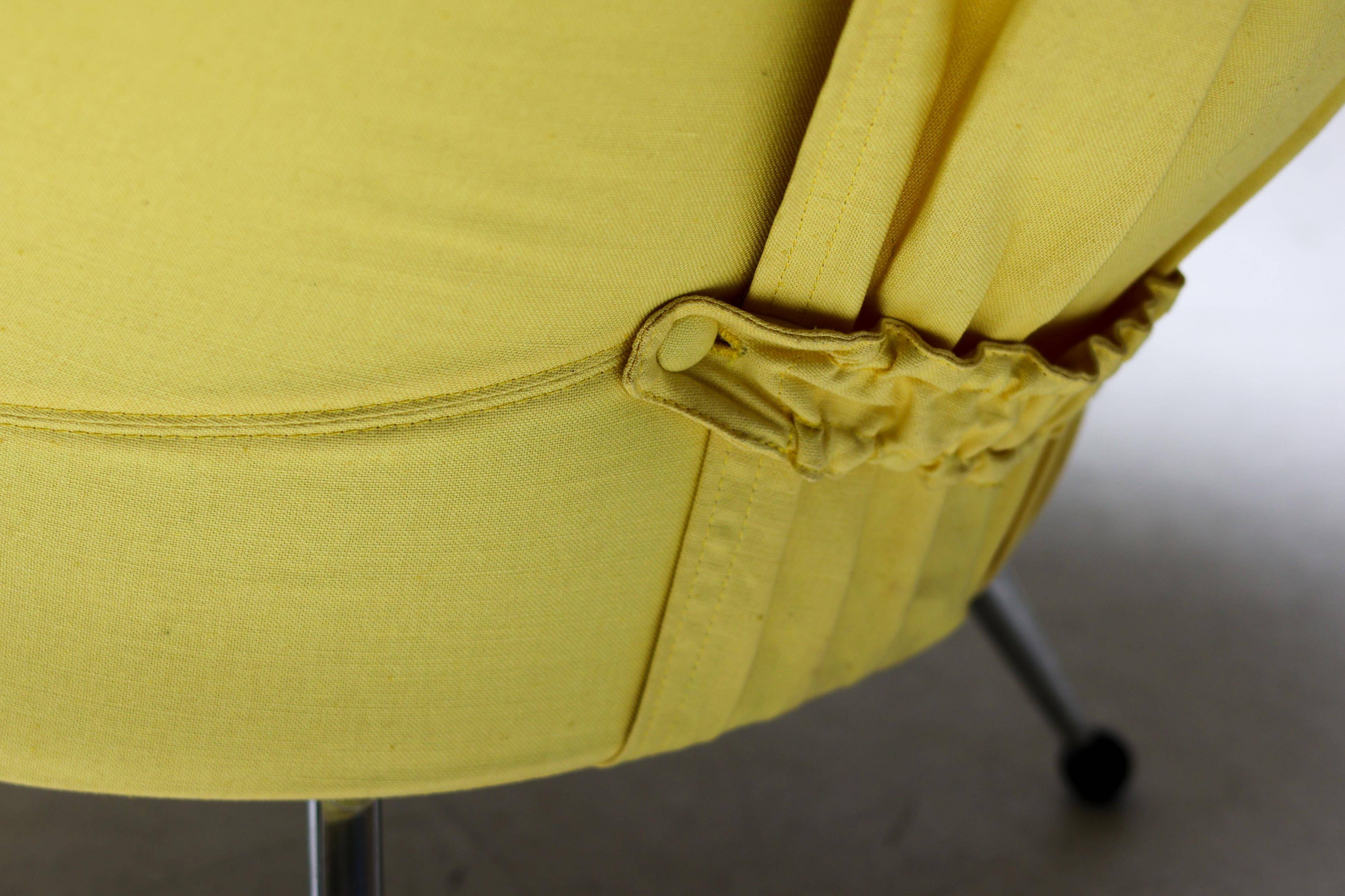 Chair Marco Zanuso Martingala - Bright yellow cotton fabric