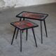 2 nesting varnished ceramic coffee tables - the brothers jean & robert cloutier 1950