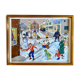Educational poster elocution Rossignol vintage 60s - a snow day in the village and the Post Office