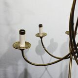 6-light chandelier in bronze and brass