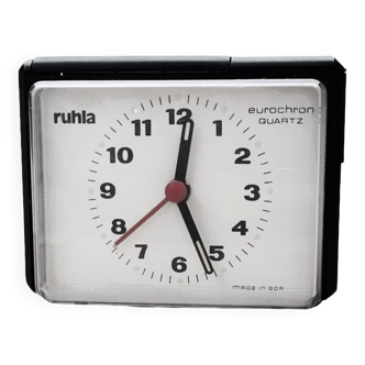 Ruhla black electric alarm clock, Germany, 1980s